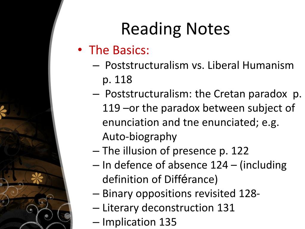 PPT From Structuralism to PostStructuralism (Deconstruction