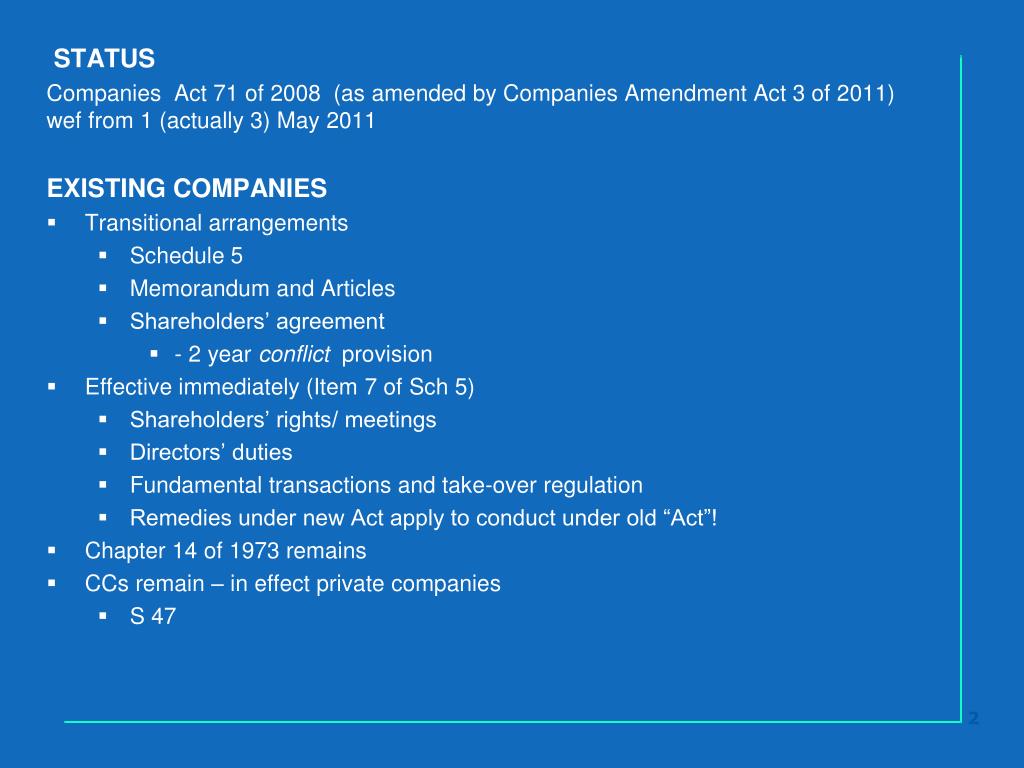 PPT COMPANIES ACT 71 of 2008 Piet Delport padelporticon.co.za