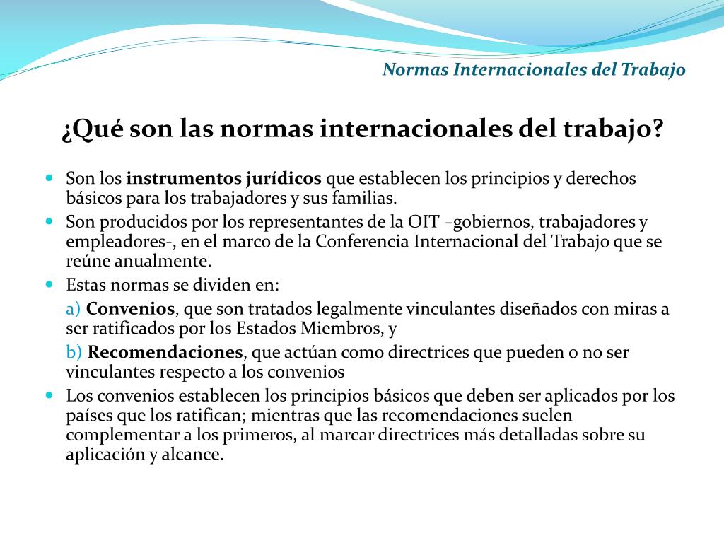 PPT Normas internacionales del trabajo Ã‚Â¿QuÃƒÂ© es la norma mÃƒÂ­nima de