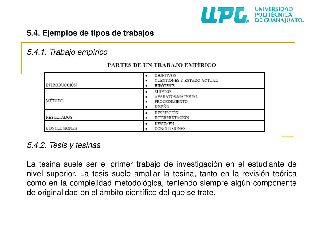 PPT 5.1. La redacciÃ³n. Tipos de trabajos PowerPoint Presentation