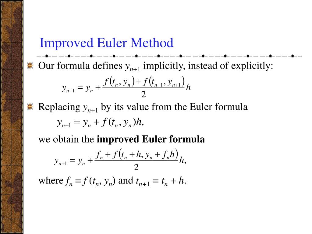 PPT Numerical Approximations Eulerâ€™s Method PowerPoint