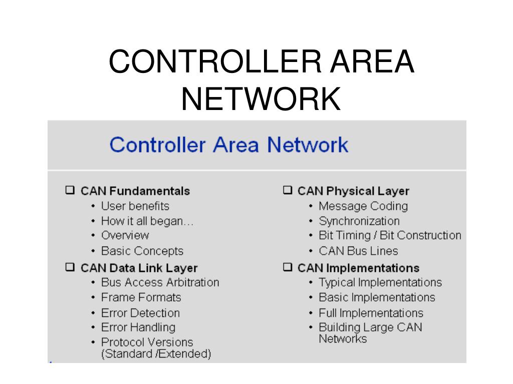 PPT CONTROLLER AREA NETWORK PowerPoint Presentation, free download