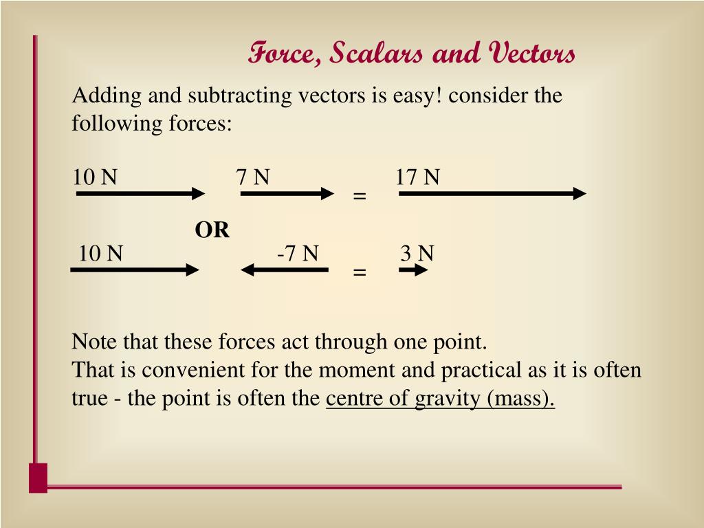 PPT Force, Scalars and Vectors PowerPoint Presentation, free download