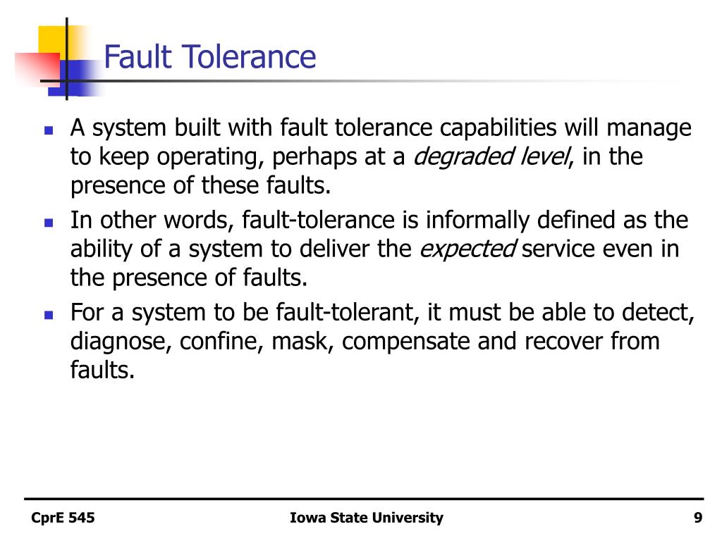 PPT CprE 545 FAULTTOLERANT SYSTEMS PowerPoint Presentation, free