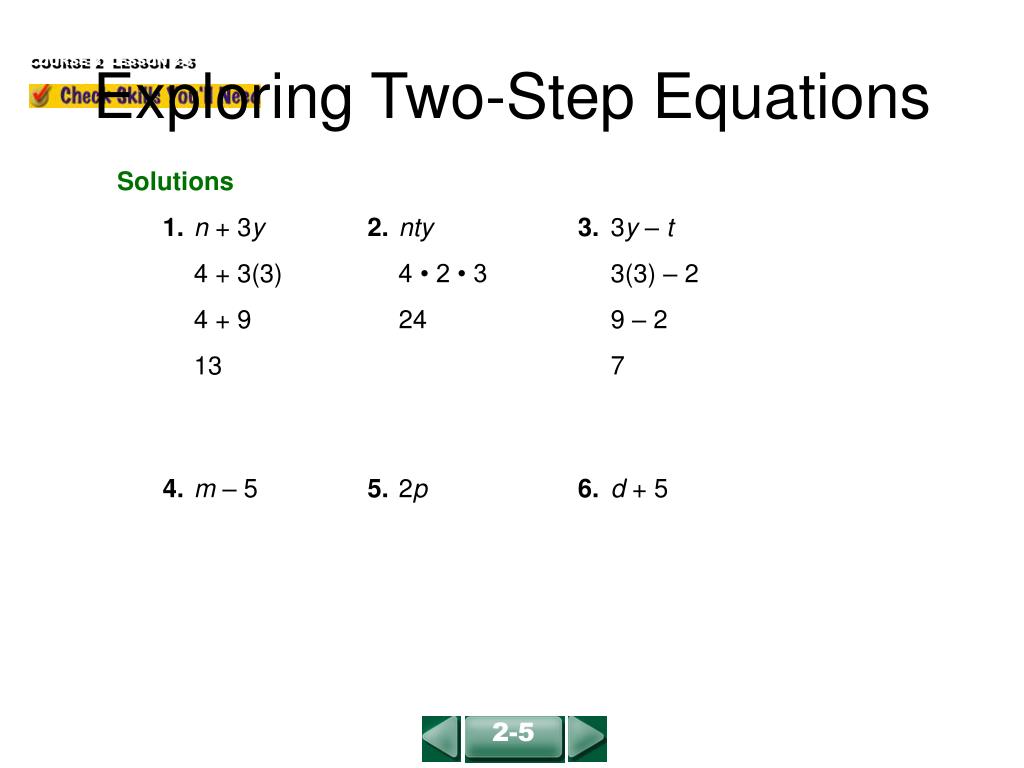 PPT Exploring TwoStep Equations PowerPoint Presentation, free