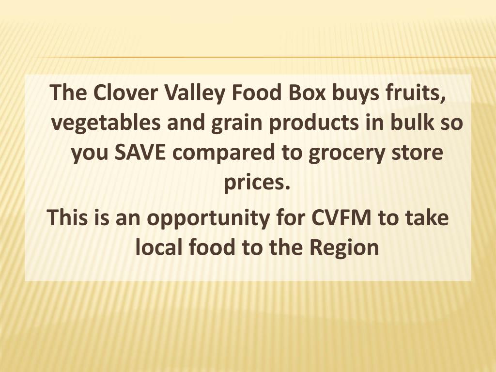 PPT History of Clover Valley Farmers’ Market PowerPoint Presentation