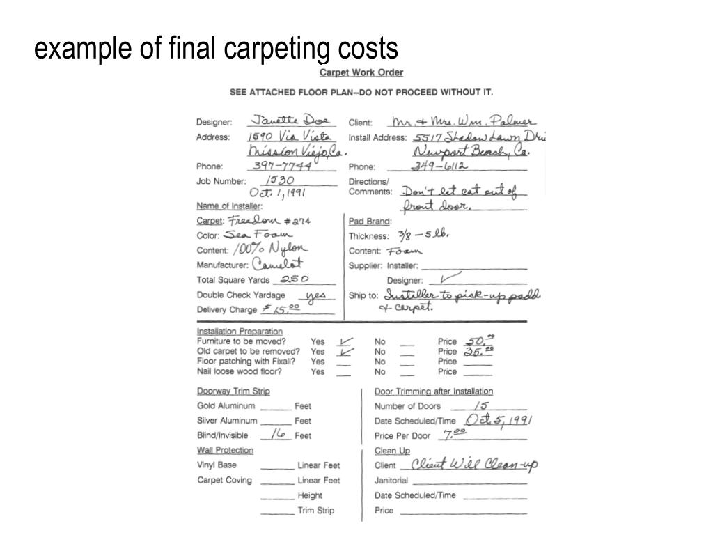 PPT INTD 54 estimating carpet PowerPoint Presentation, free download ID4013653