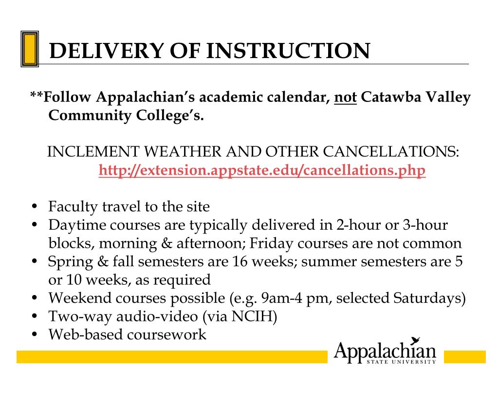PPT Fulltime & Daytime, at the ASU CenterHickory, East CVCC Campus