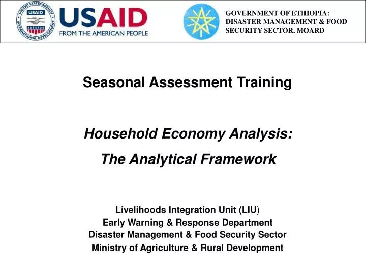 PPT Seasonal Assessment Training Household Economy Analysis The