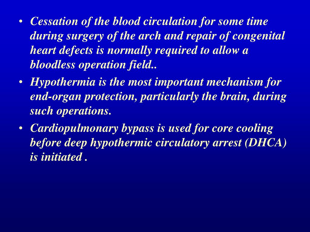 PPT Deep Hypothermic Circulatory Arrest in Pediatric Cardiac Surgery