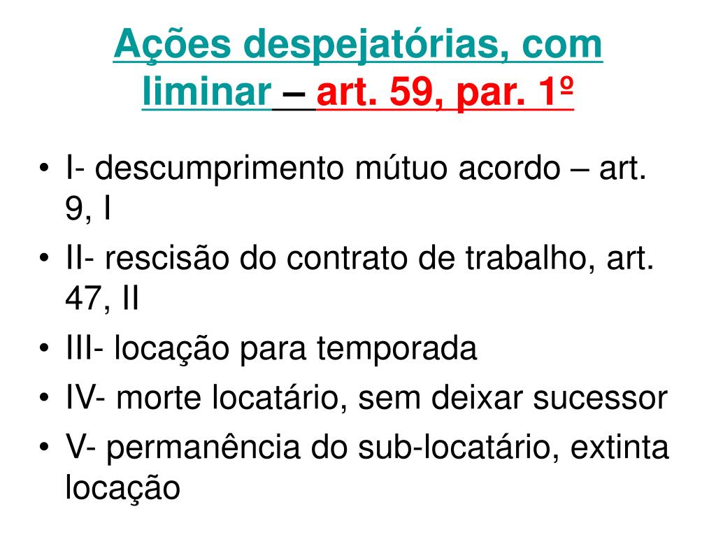 Artigo 59 1º Da Lei 8245 91 Dicas de Lei