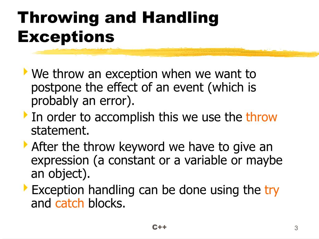 C Throw Exception Method Declaration at Harvey Wagner blog