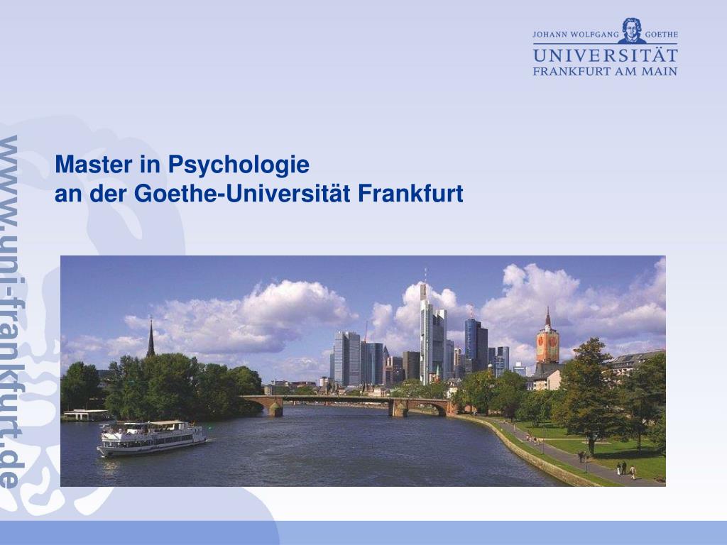Goethe Universität Frankfurt Psychologie DE Goethe