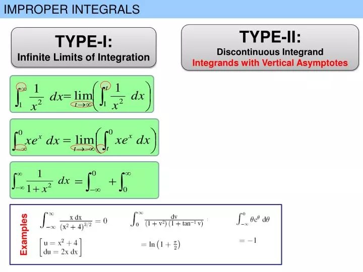 PPT IMPROPER INTEGRALS PowerPoint Presentation, free download ID