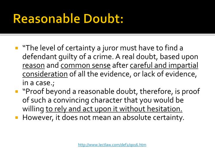 PPT What is “Reasonable Doubt”? PowerPoint Presentation ID4035831