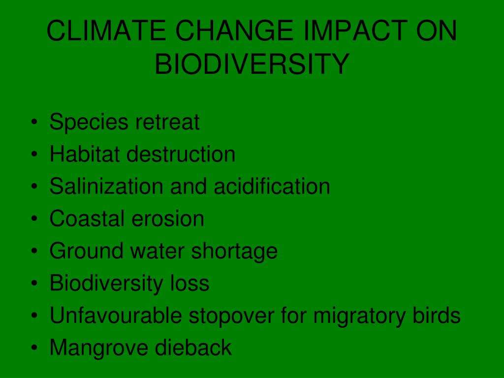 PPT IMPACTS OF CLIMATE CHANGE ON BIODIVERSITY WITH EMPHASIS ON
