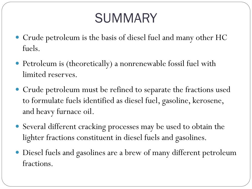 PPT Diesel Fuel Characteristics Chapter 18 PowerPoint Presentation