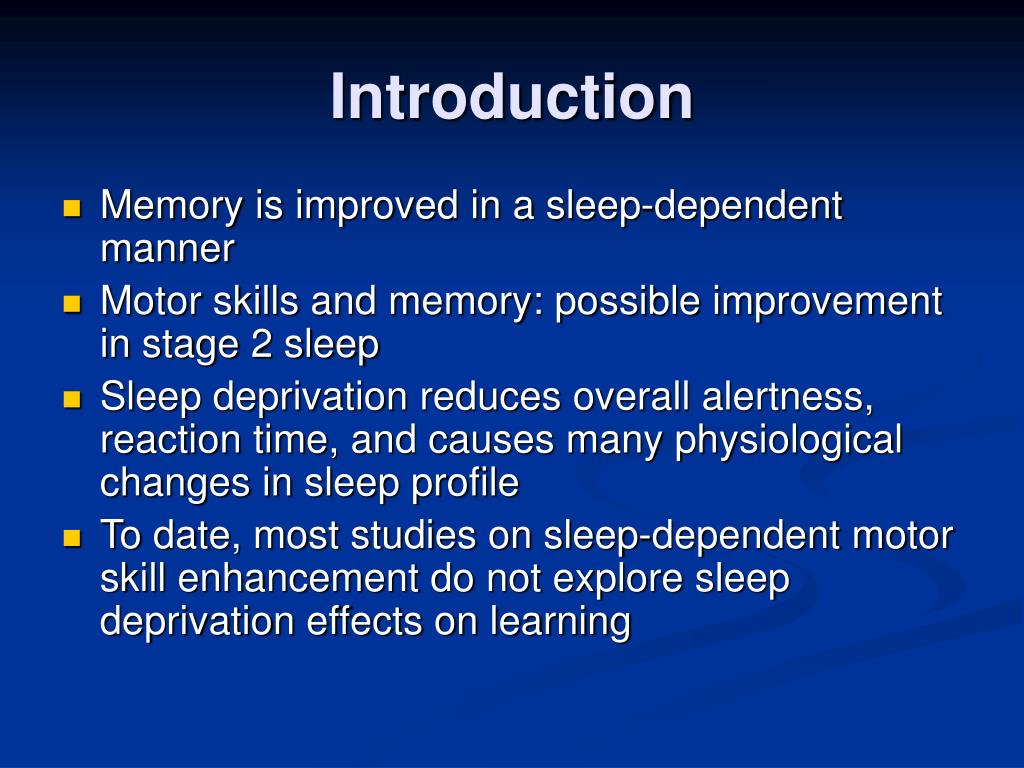 PPT Sleep Deprivation History and Memory Consolidation PowerPoint