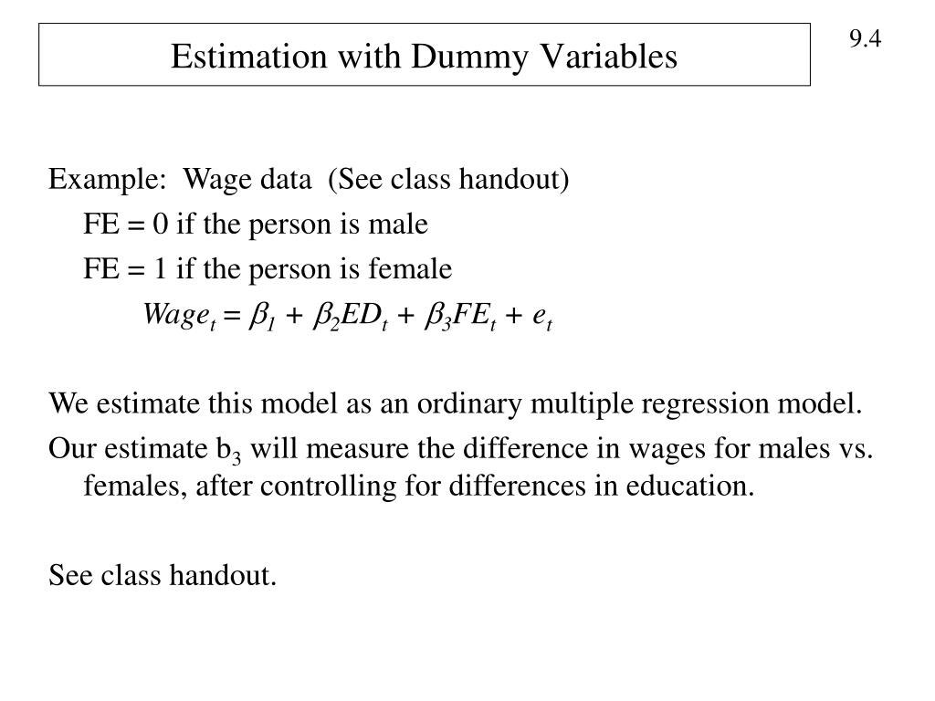 PPT Chapter 9 Dummy Variables PowerPoint Presentation, free download