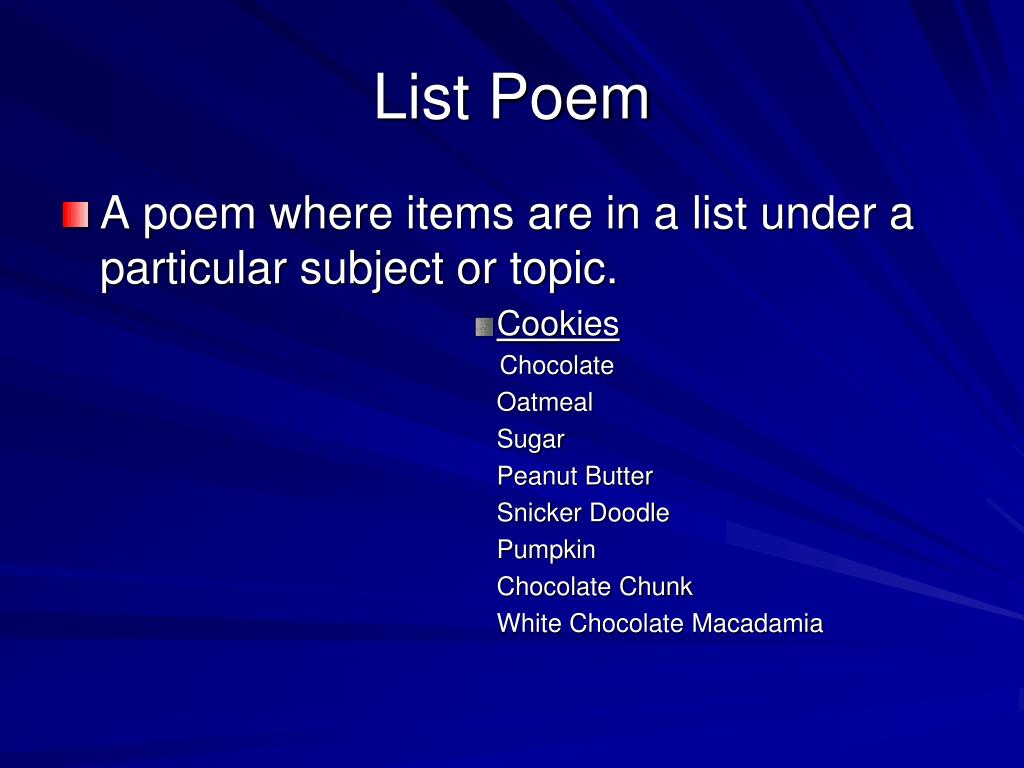 PPT Types of Poems PowerPoint Presentation, free download ID4061238