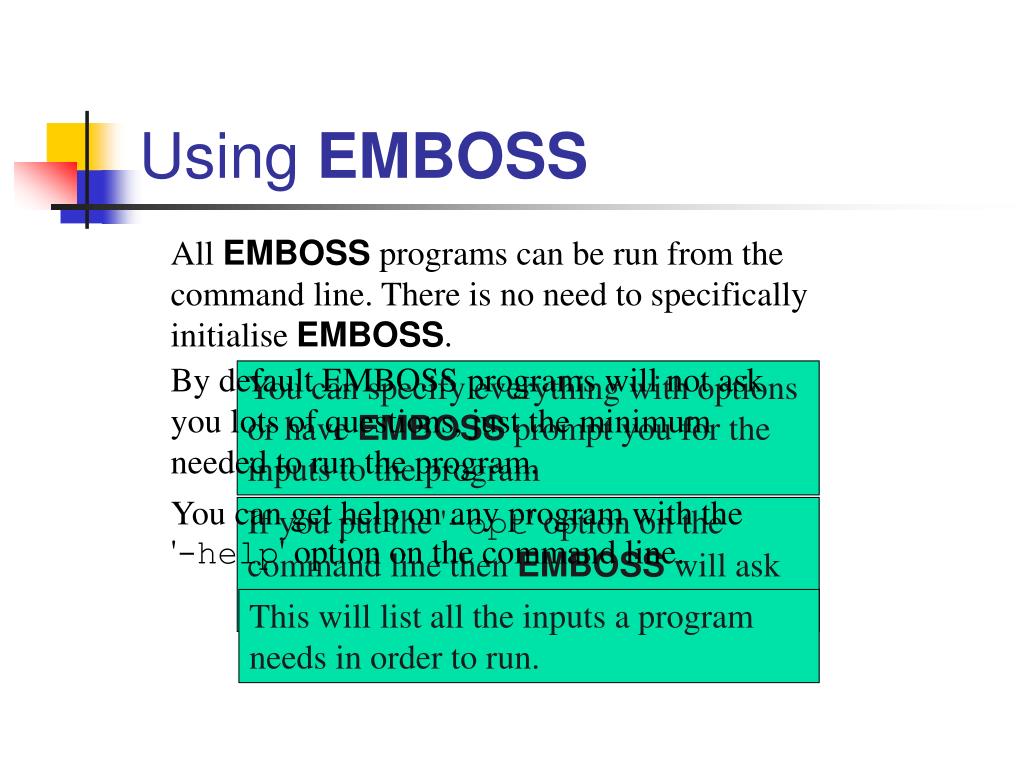 PPT Introducing EMBOSS/ Jemboss European Molecular Biology Open