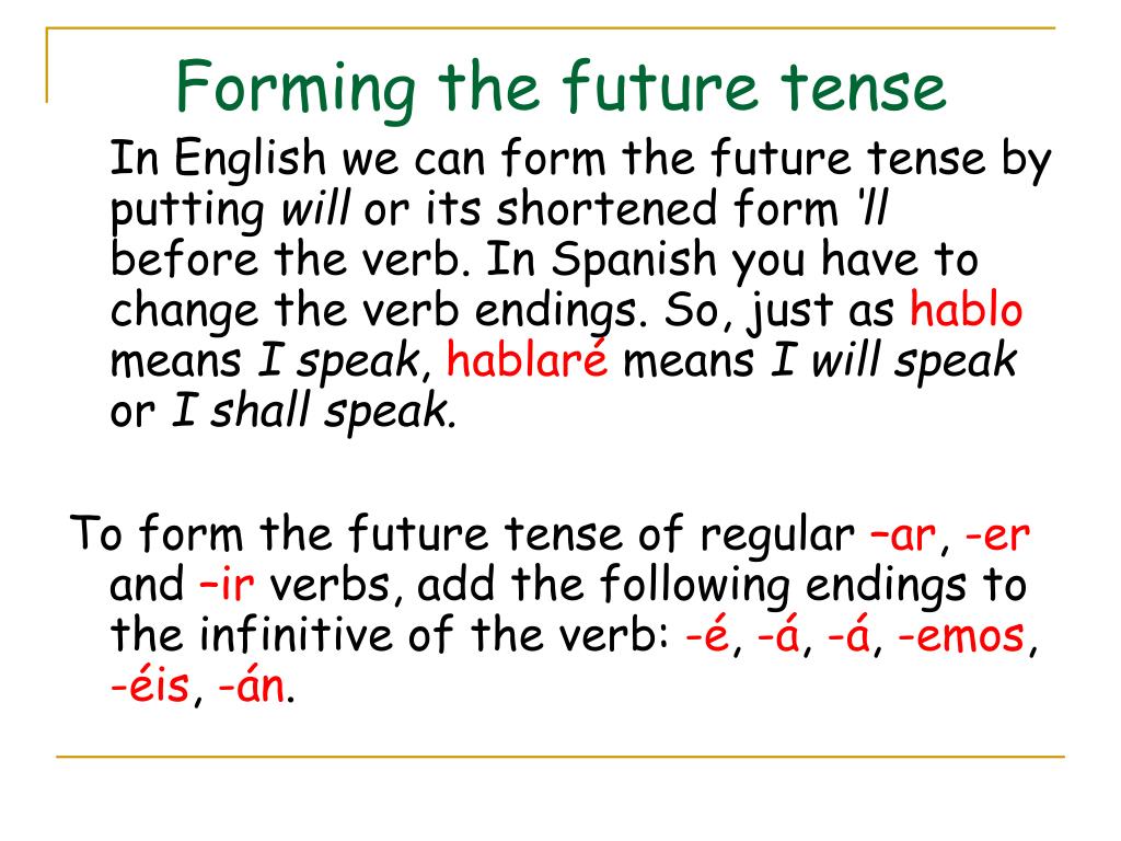 How To Conjugate Ar Verbs In Spanish Future Tense