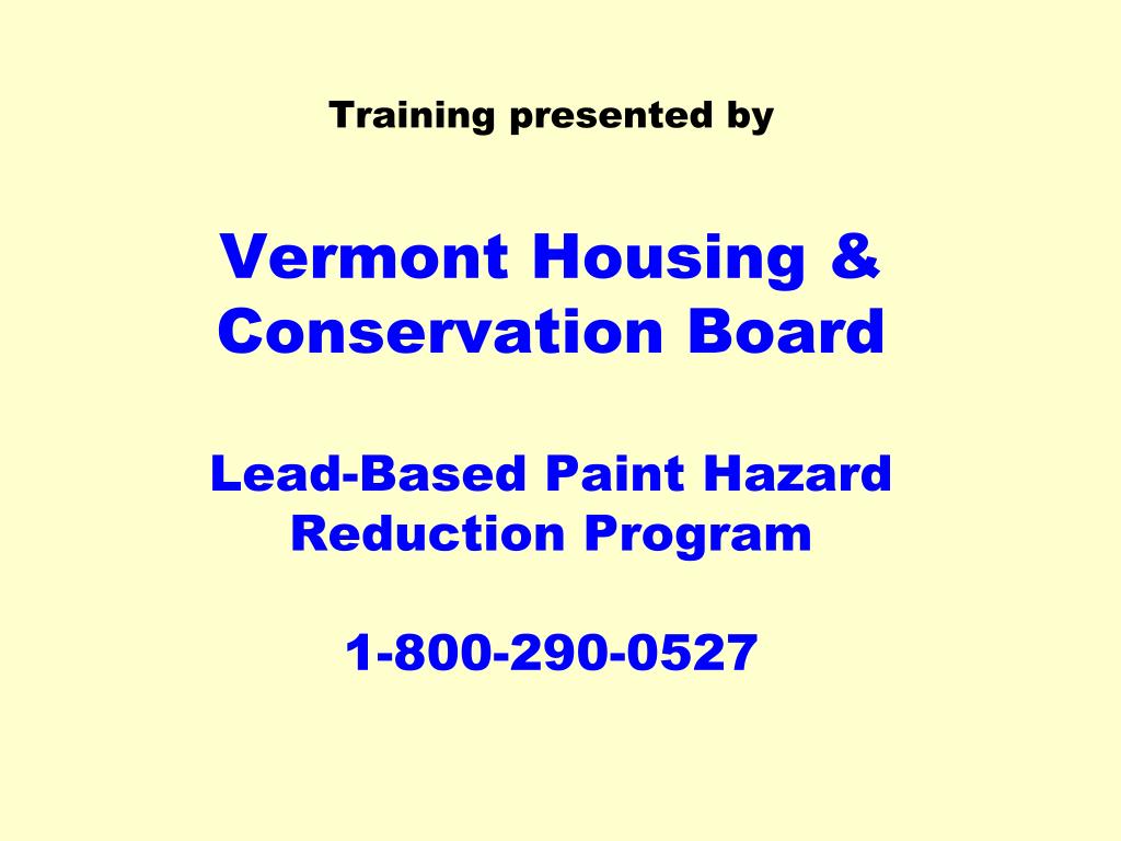 PPT Lead Paint & Vermont’s Essential Maintenance Practices PowerPoint