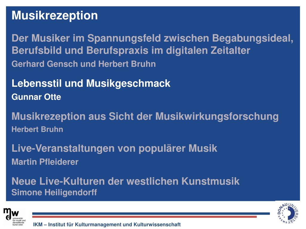 PPT IKM Institut für Kulturmanagement und Kulturwissenschaft