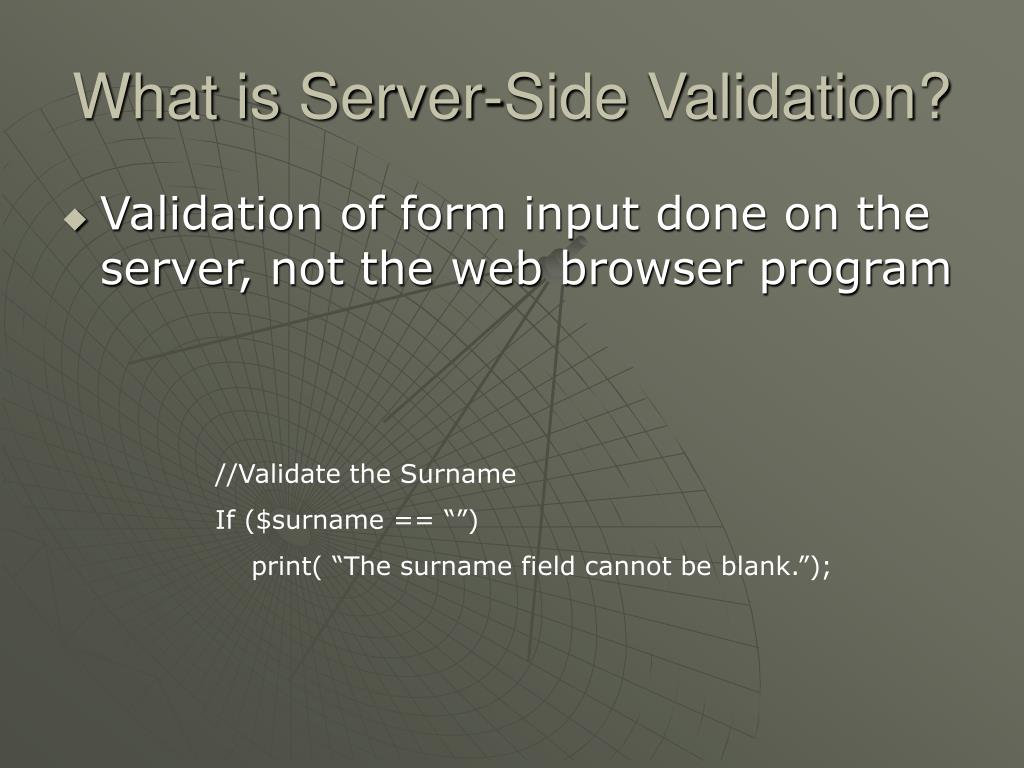 PPT ServerSide Validation PowerPoint Presentation, free download