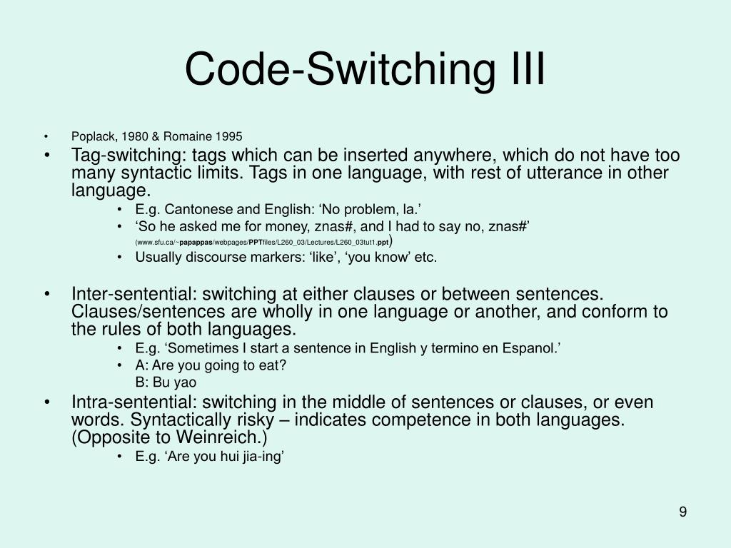 Code Switching Examples For Middle School at Arthur Boyland blog