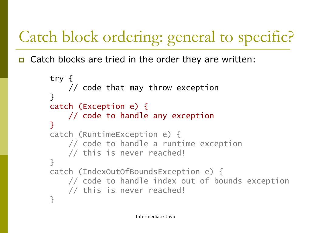 PPT Exceptions and Exception Handling PowerPoint Presentation, free