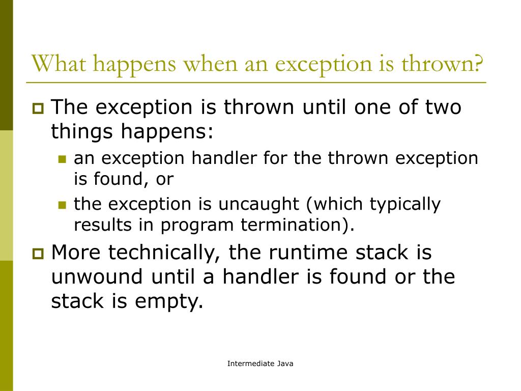 PPT Exceptions and Exception Handling PowerPoint Presentation, free