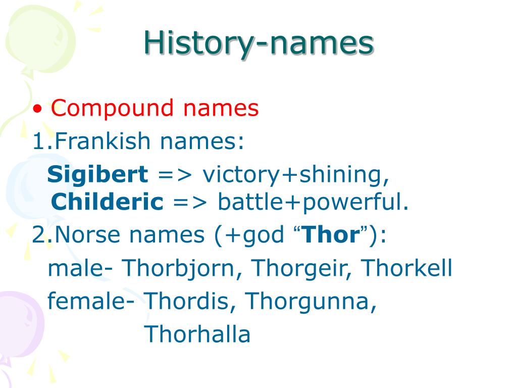 PPT English Names What is the story behind ? PowerPoint Presentation