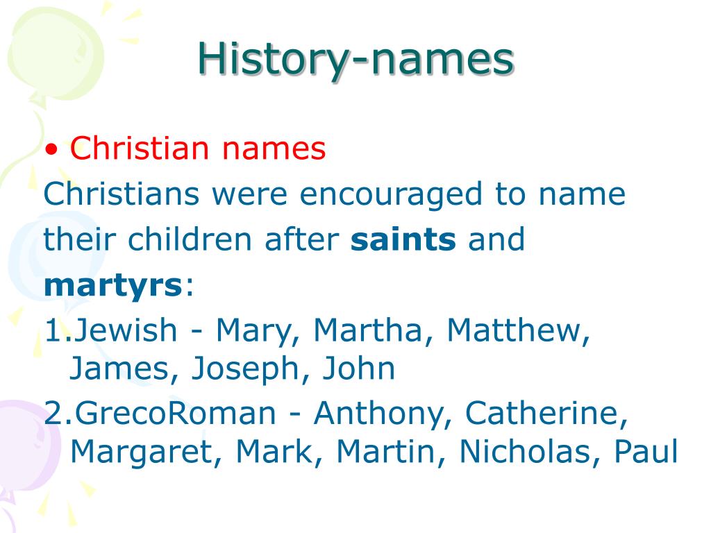PPT English Names What is the story behind ? PowerPoint Presentation