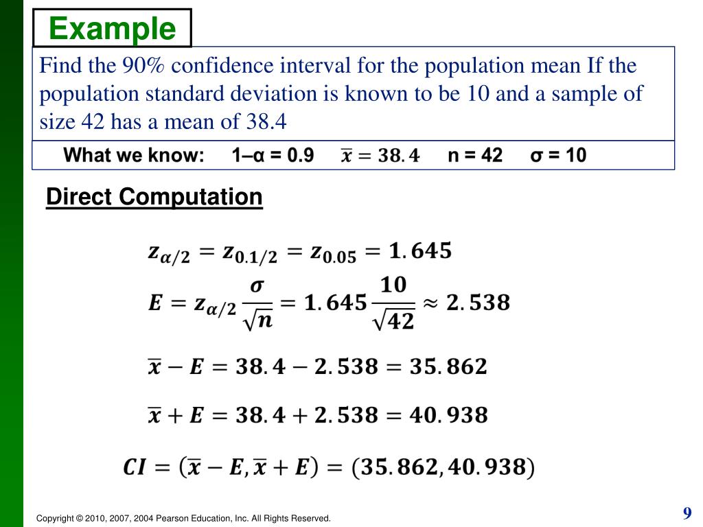 PPT Section 7.3 Estimating a Population mean µ ( σ known) PowerPoint