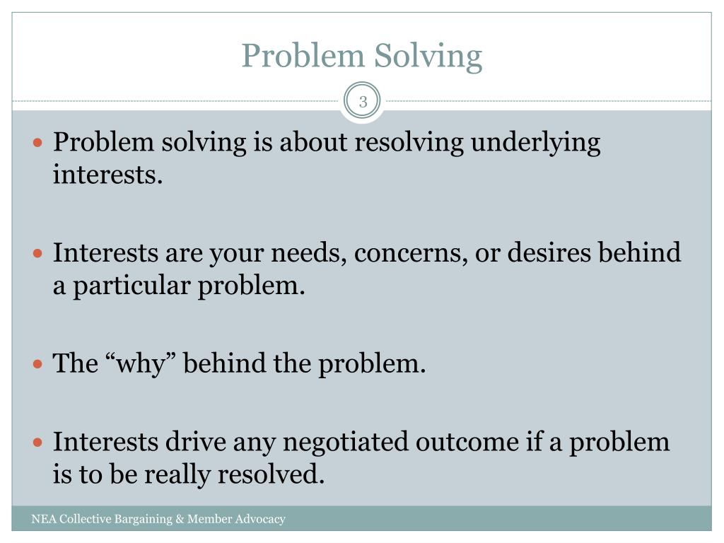 PPT An Introduction to Interest Based Bargaining (Problem Solving) PowerPoint Presentation