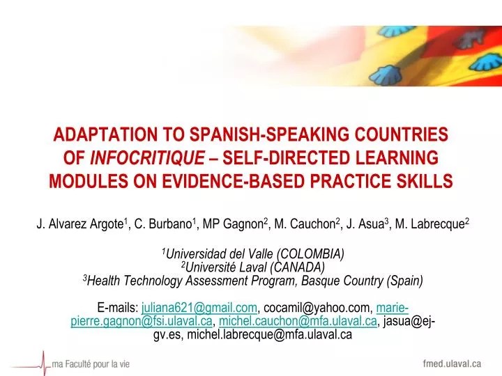 PPT J. Alvarez Argote 1 , C. Burbano 1 , MP Gagnon 2 , M. Cauchon 2
