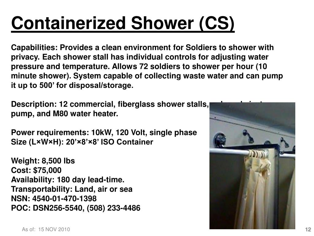 PPT Shower, Laundry and Clothing Repair (SLCR) Units and Capabilities