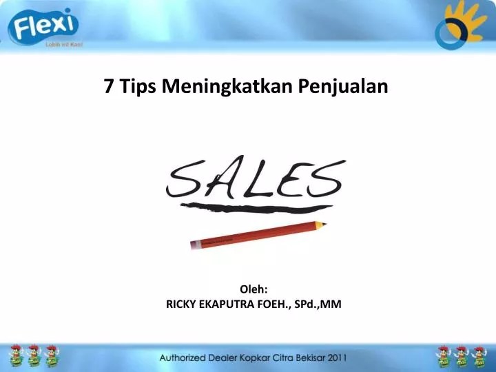 PPT 7 Tips Meningkatkan Penjualan PowerPoint Presentation, free