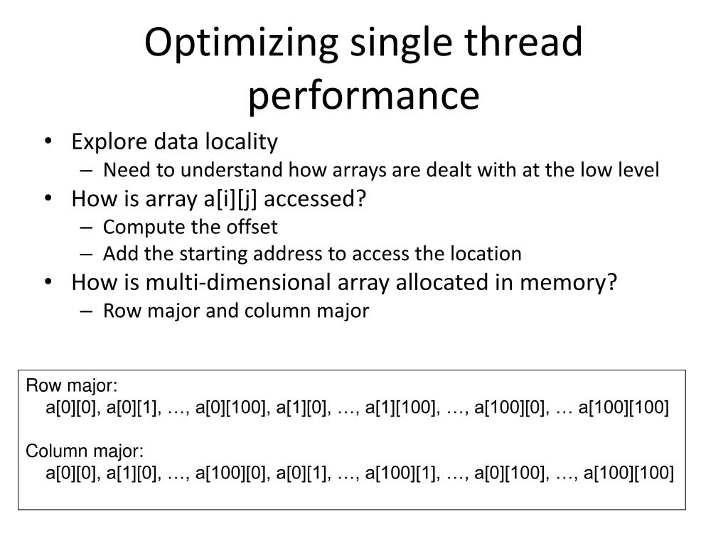 PPT Optimizing single thread performance PowerPoint Presentation