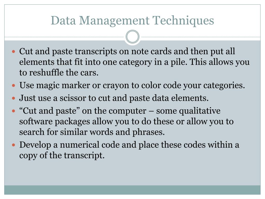 PPT Qualitative Data Management PowerPoint Presentation, free