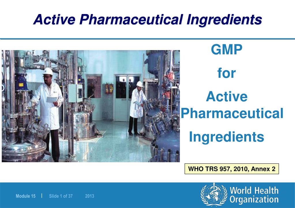 PPT GMP for Active Pharmaceutical Ingredients PowerPoint Presentation