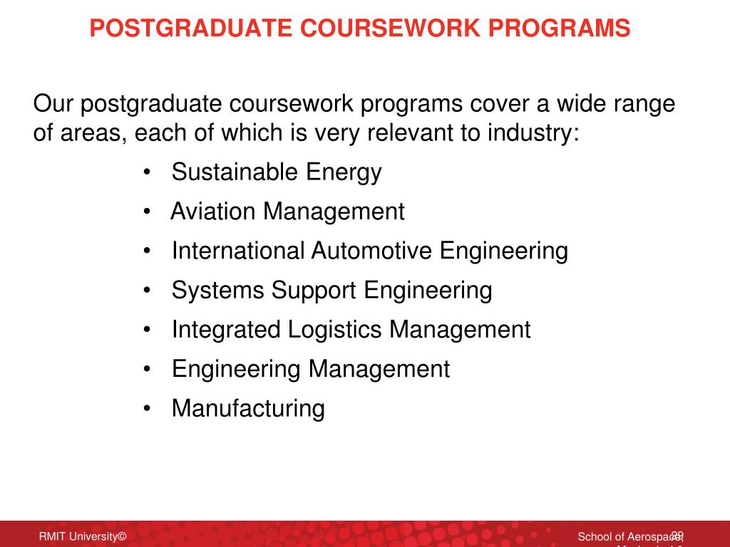 PPT School of Aerospace, Mechanical & Manufacturing Engineering