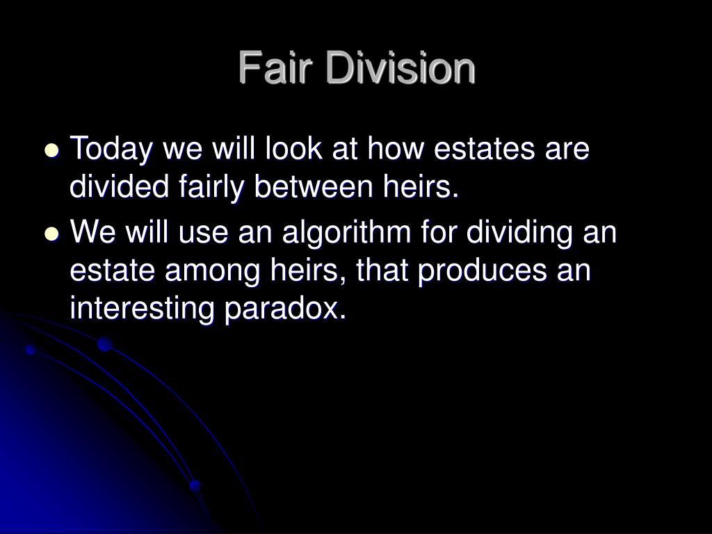 PPT Fair Division PowerPoint Presentation, free download ID4128340