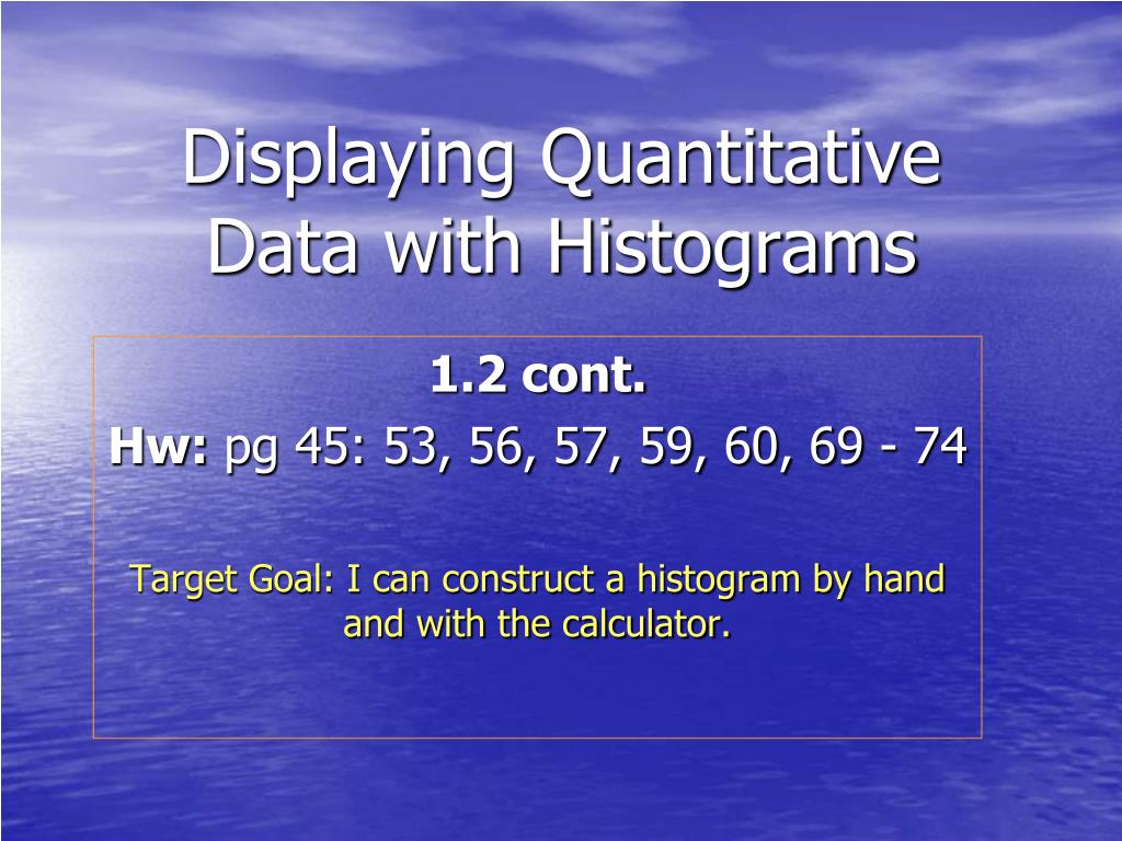 PPT Displaying Quantitative Data with Histograms PowerPoint Presentation ID4128626