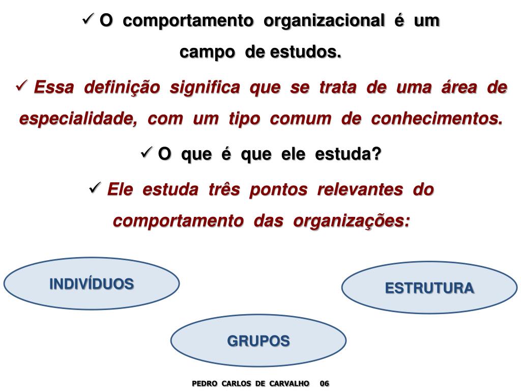 PPT O COMPORTAMENTO ORGANIZACIONAL PowerPoint Presentation, free