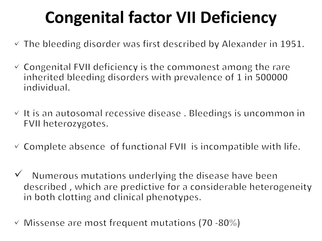 PPT Factor VII Deficiency Diagnosis and Management PowerPoint