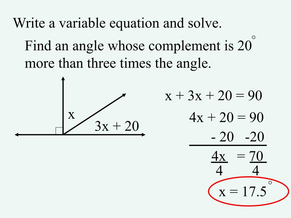 PPT 2713 Equations to find missing angles EQ How can you write and