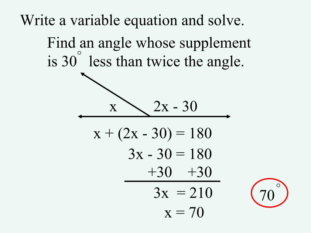 PPT 2713 Equations to find missing angles EQ How can you write and