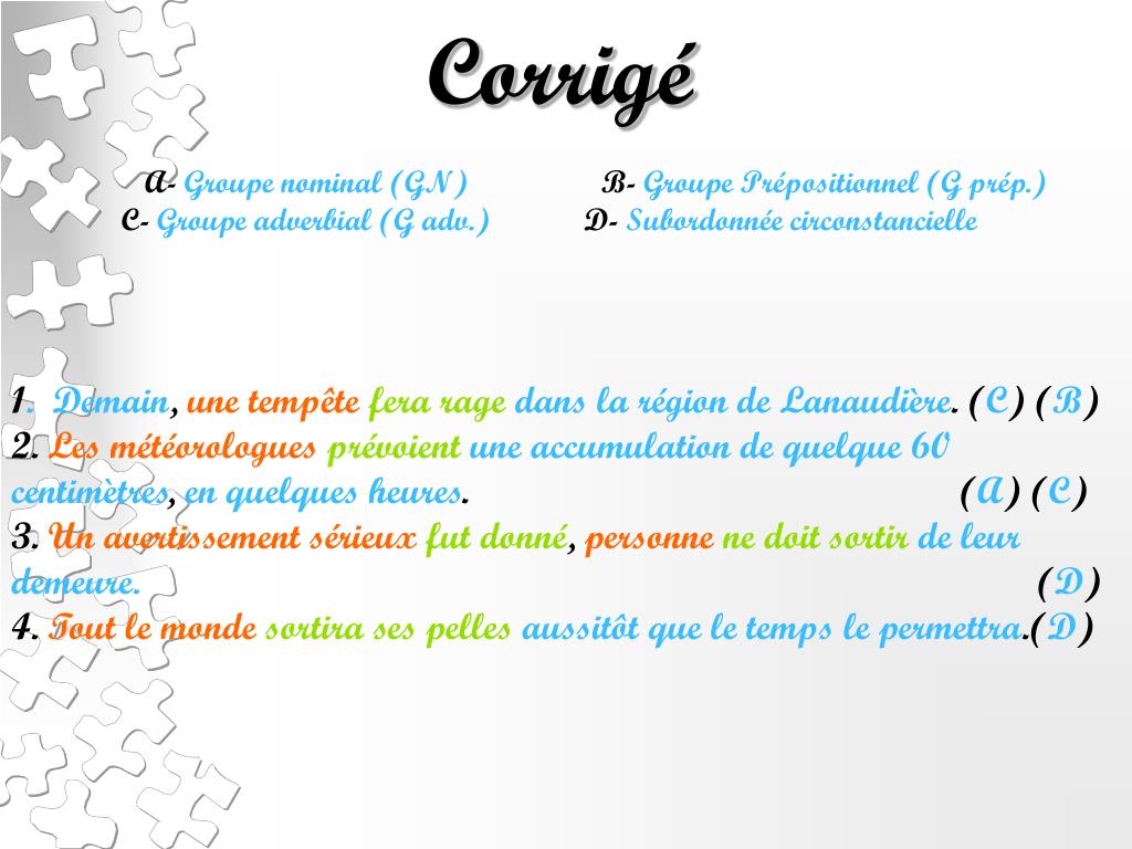 Exemple De Groupe Nominal Prépositionnel Soalan br